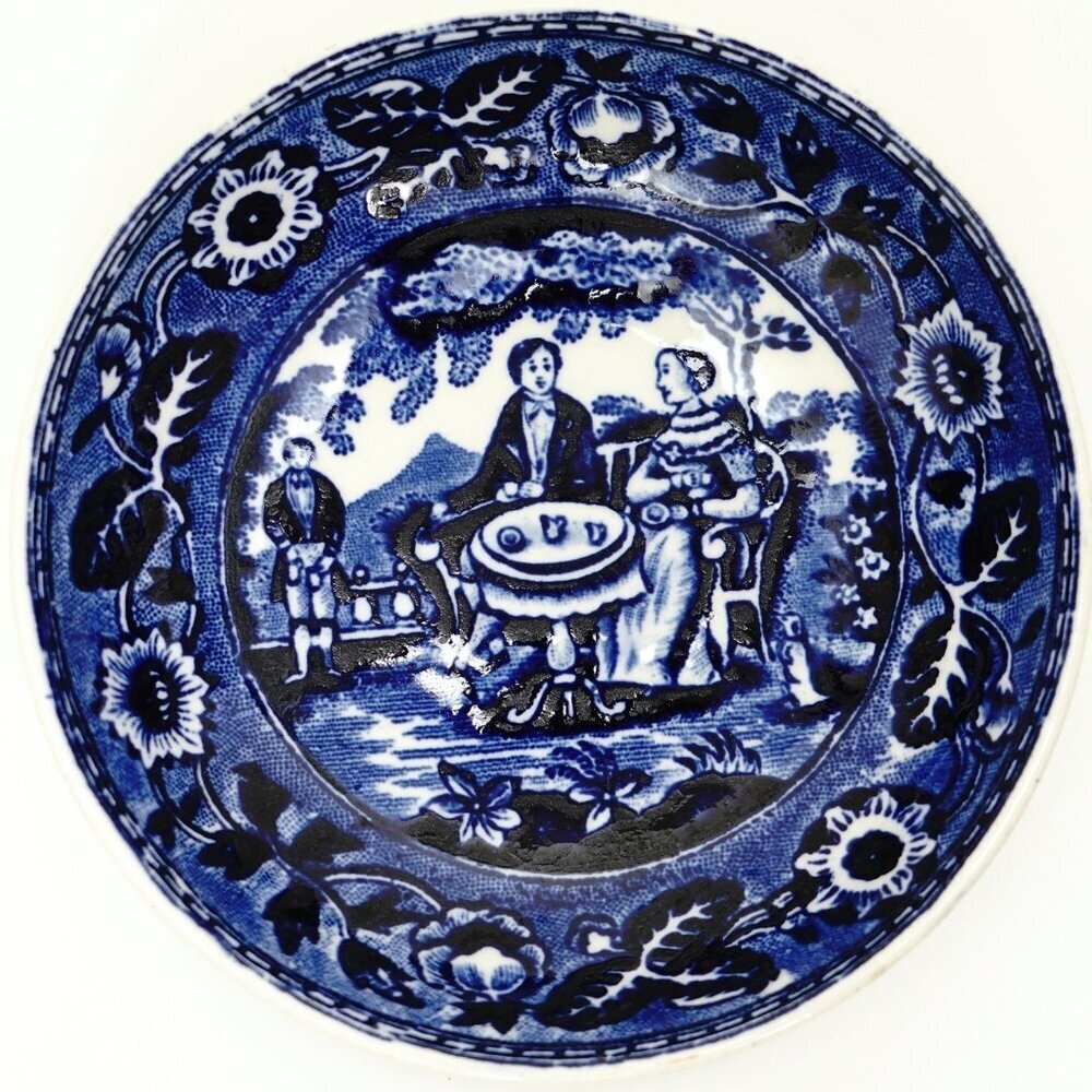 Antique Petrus Regout Delft Dish Holland Blue White Butter Pat Tea Drinker 5"